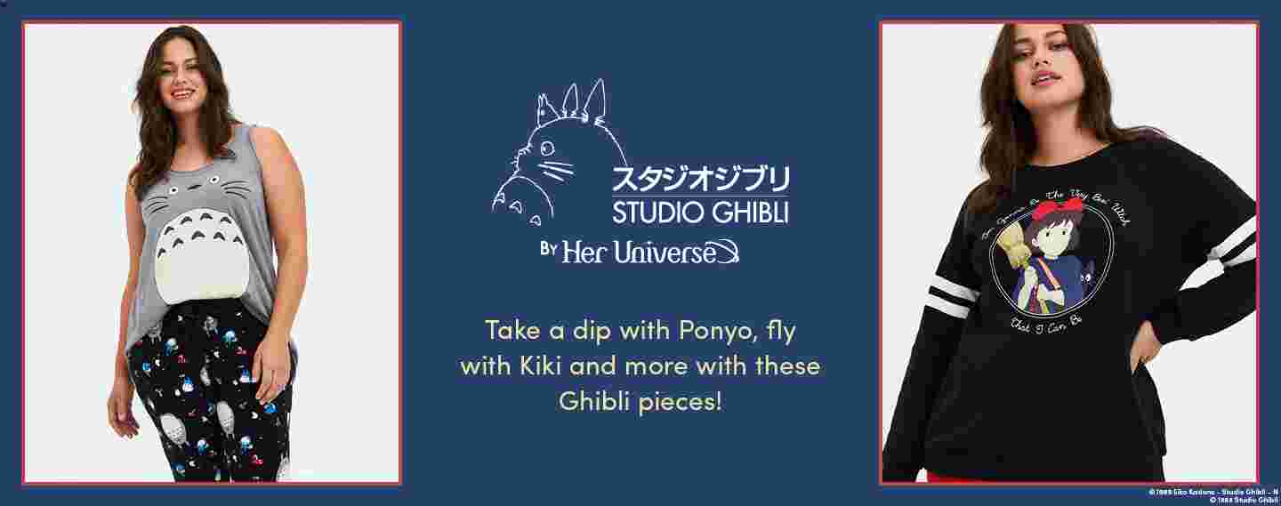 Studio Ghibli by Her Universe. Take a dip with Ponyo, fly with Kiki and more with these Ghibli pieces.