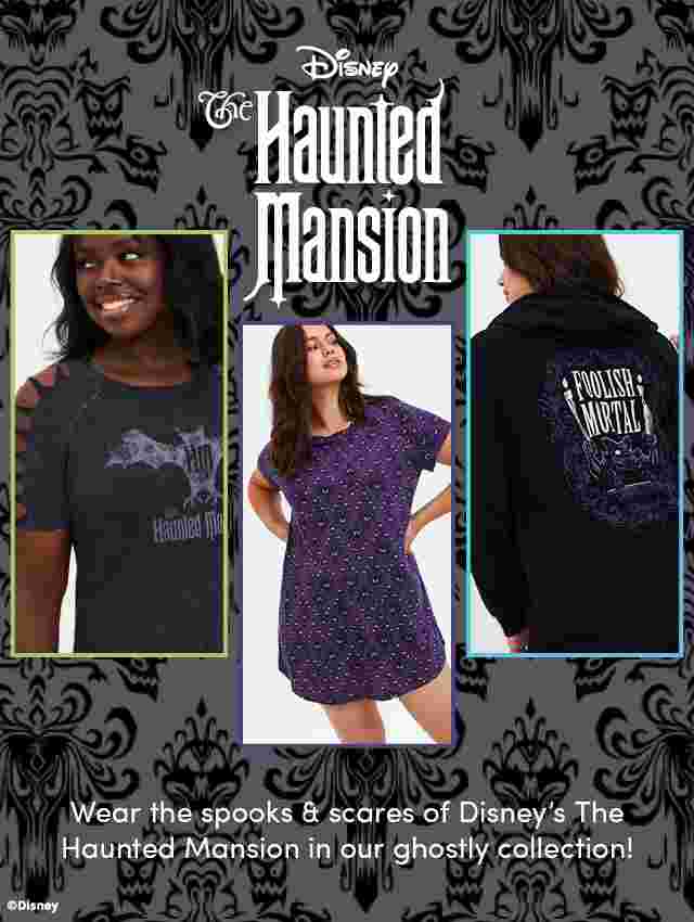 The Haunted Mansion Wear the spooks & scares of the Haunted Mansion in our ghostly collection!
