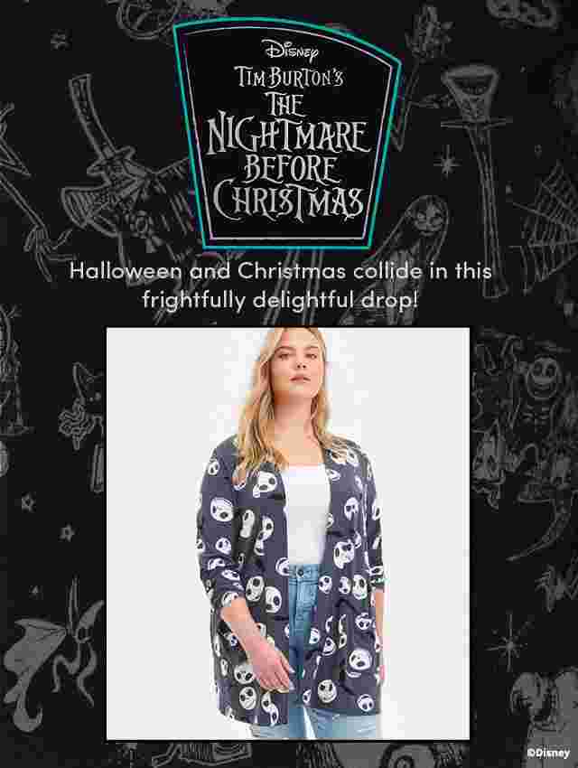 Tim Burton's the Nightmare Before Christmas. Halloween and Christmas collide in frightfully delightful drop!