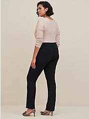 Plus Size Trouser Straight Deluxe Stretch Mid-Rise Pant, DEEP BLACK, alternate