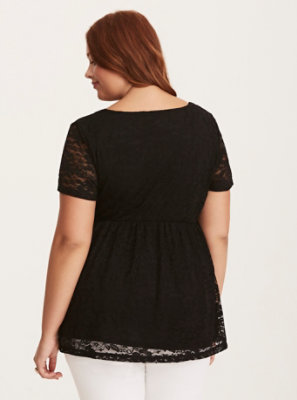 black lace babydoll top