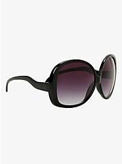 Black Rounded Square Sunglasses, , alternate