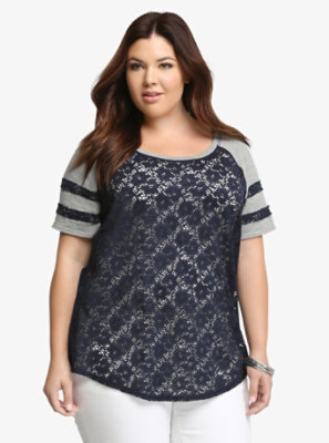 Plus Size - Lace Football Top - Torrid