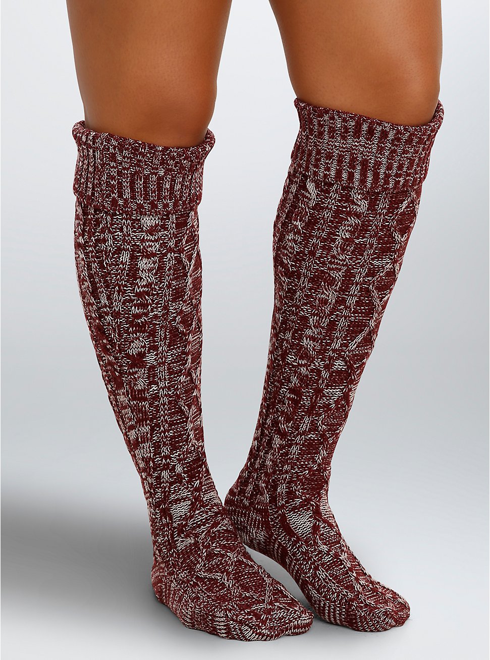 Plus Size - Marled Knit Knee-High Socks - Torrid