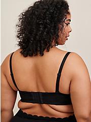 Plus Size Strapless Push-Up Lace Sling Straight Back Bra, BLACK, alternate