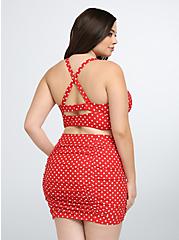 Plus Size Polka Dot Demi Bikini Top, RED WHITE DOT, alternate