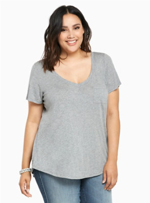 Plus Size - Pocket V-Neck Tee - Torrid