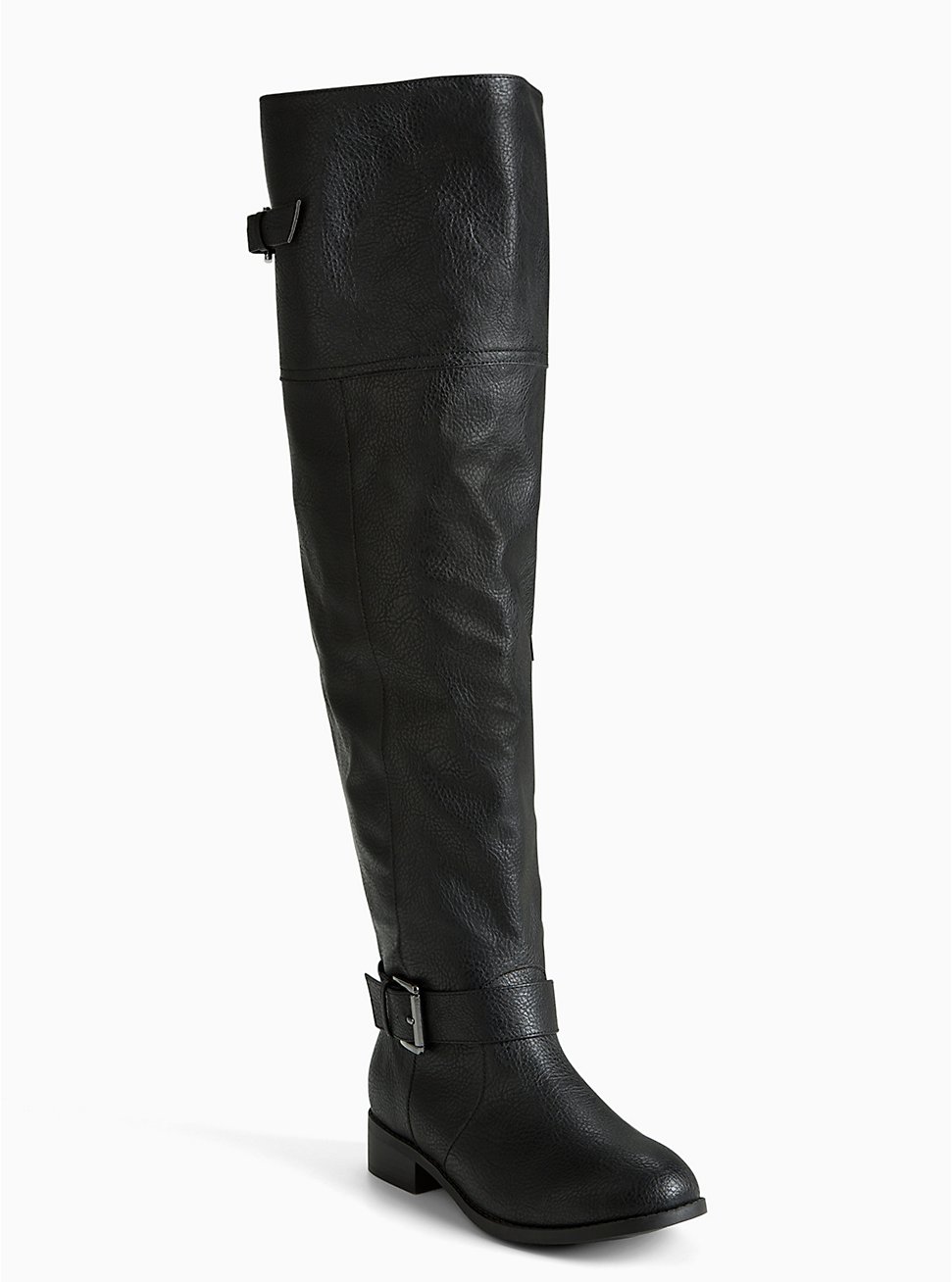 Plus Size - Faux Leather Over The Knee Boots (Wide Width & Wide Calf ...