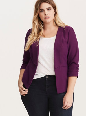 Plus Size - Ruched Sleeve Blazer - Torrid