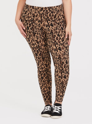 leopard print plus size pants