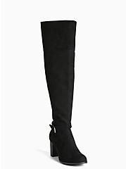 Faux Suede Over the Knee Boots (Wide Width & Wide Calf), BLACK, hi-res