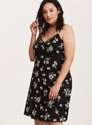 Plus Size - Floral Print Stretch Challis Slip Dress - Torrid