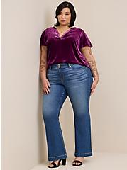 Flare Vintage Stretch Mid-Rise Jean, RUM AND COKE, hi-res