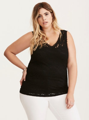 fitted lace tank top