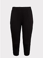 Plus Size Relaxed Crop Sleep Pant - Super Soft Black , DEEP BLACK, hi-res