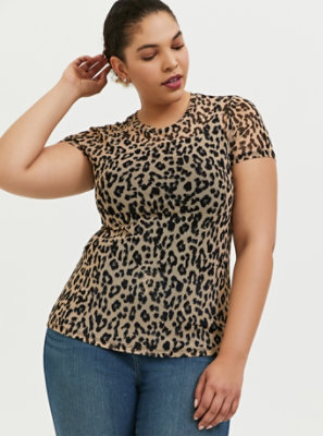 mesh leopard top