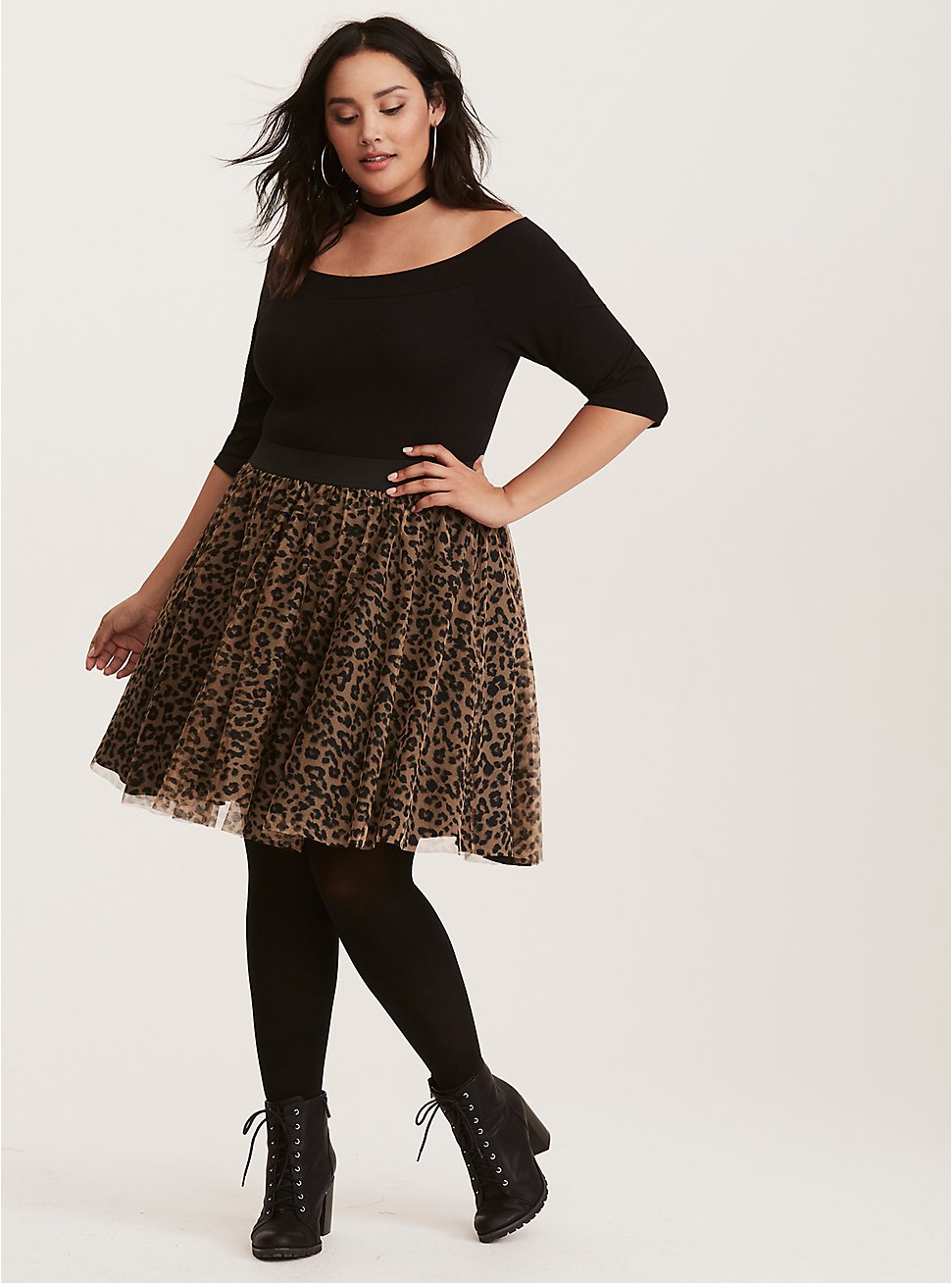 Mini Tulle Skirt, NEW FLARE LEOPARD, hi-res
