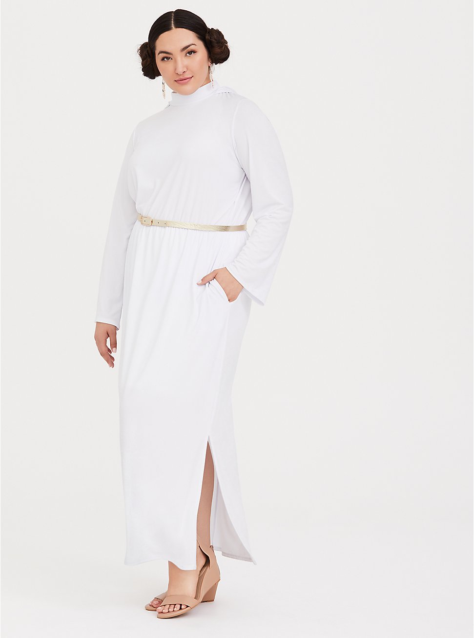Plus Size Star Wars Princess Leia White Maxi Dress, WHITE, hi-res