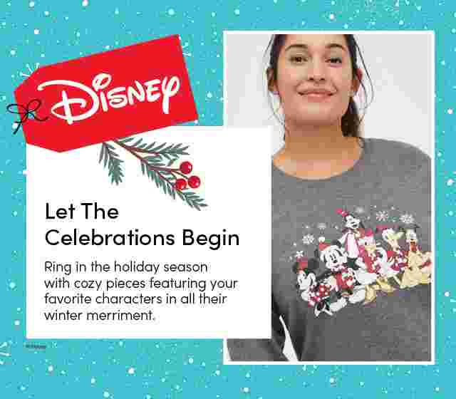Disney Let the celebrations begin. Ring in the holiday season with cozy pieces featuring your favorite characters in all their winter merriment.