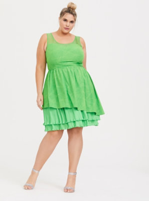 neon green plus size dress