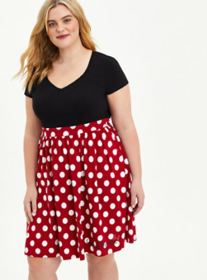 Plus Size - Disney Minnie Mouse Polka Dot Skater Dress - Torrid