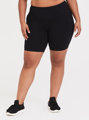 black plus size biker shorts