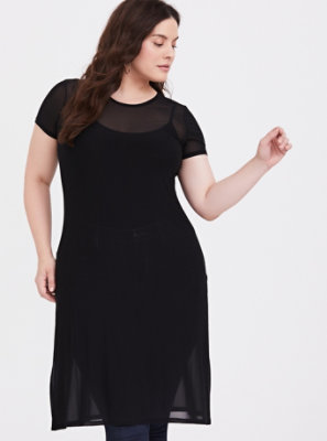 Plus Size - Black Mesh Extreme Tunic - Torrid