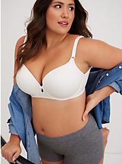 Plus Size Lightly Lined T-Shirt Bra - Microfiber White with 360° Back Smoothing™ , BRIGHT WHITE, hi-res