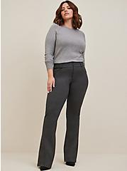 Studio Signature Stretch Trouser- Luxe Ponte Charcoal Grey, CHARCOAL HEATHER, hi-res