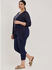 Plus Size Crop Pull-On Skinny Stretch Poplin Mid-Rise Pant, PEACOAT, hi-res