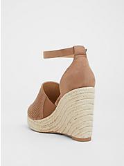 Taupe Perforated Faux Suede Espadrille Wedge (WW), TAN/BEIGE, alternate