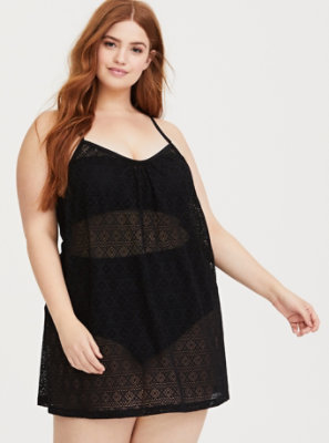 Plus Size Black Crochet CoverUp Dress Torrid