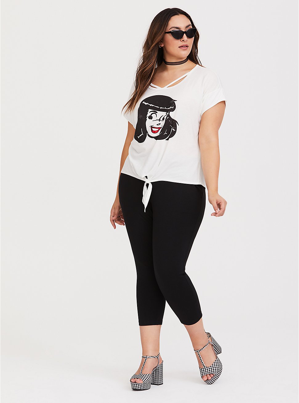 Betty & Veronica - Veronica Black Embroidered Cigarette Cropped Pant, DEEP BLACK, hi-res