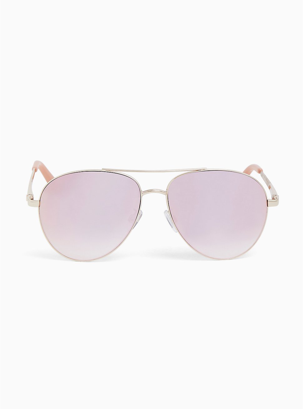 Rose Gold Reflective Aviator Sunglasses, , hi-res