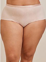 Plus Size Microfiber High-Rise Brief 360° Smoothing Panty, ROSE DUST, alternate