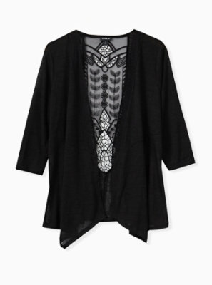 black cardigan lace back