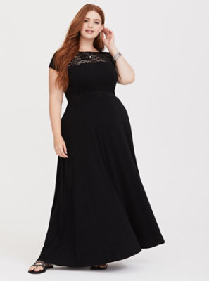 Plus Size - Black Illusion Jersey Maxi Dress - Torrid