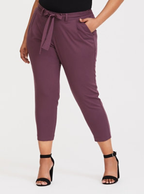 Plus Size - Tie Front Tapered Challis Pant - Torrid
