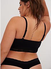 Lightly Lined Seamless Lace Band Bralette, RICH BLACK, alternate