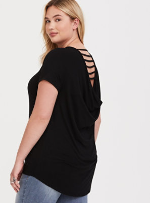 Plus Size - Black Strappy Tunic - Torrid