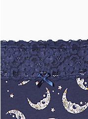 Cotton Mid-Rise Hipster Lace Trim Panty, MUERTOS MOONS NAVY, alternate
