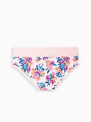 Cotton Mid-Rise Hipster Lace Trim Panty, PRETTY GARDEN PINK, alternate