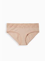 Cotton Mid-Rise Hipster Lace Trim Panty, ROSE DUST PINK, hi-res