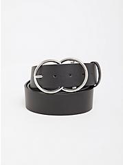 Black Double O-Ring Buckle Belt, BLACK, hi-res