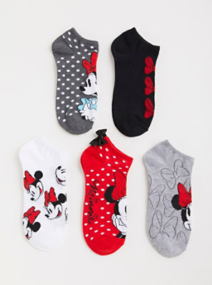 Plus Size - Disney Minnie Mouse No-Show Socks - Pack of 5 - Torrid