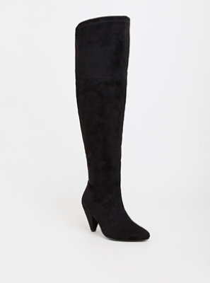 black suede over the knee boots