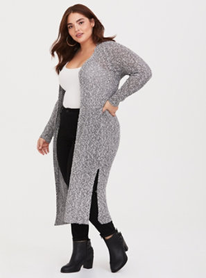 Plus Size - Grey Knit Duster - Torrid