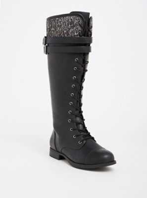 wide calf combat boots