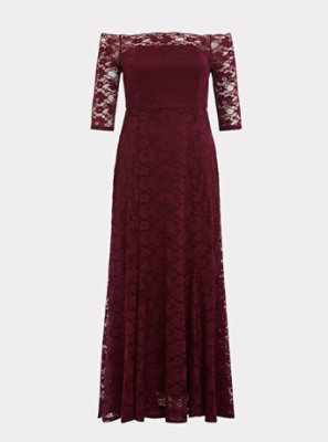 torrid burgundy lace dress