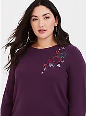 Disney Holiday Snow White Embellished Sweatshirt, BURGUNDY, alternate